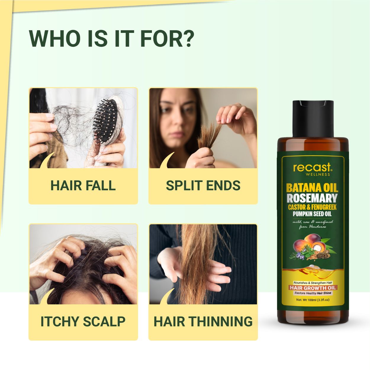 Batana, Rosemary, & Castor Hair Regrowth Oil