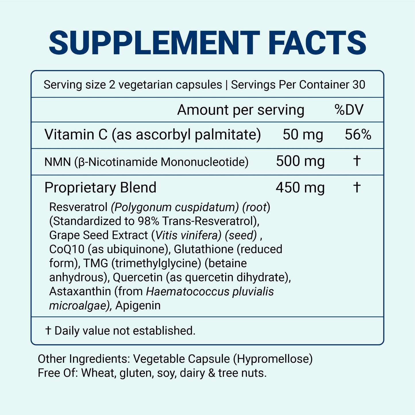 β- NMN | Beta-Nicotinamide Mononucleotide | 500mg