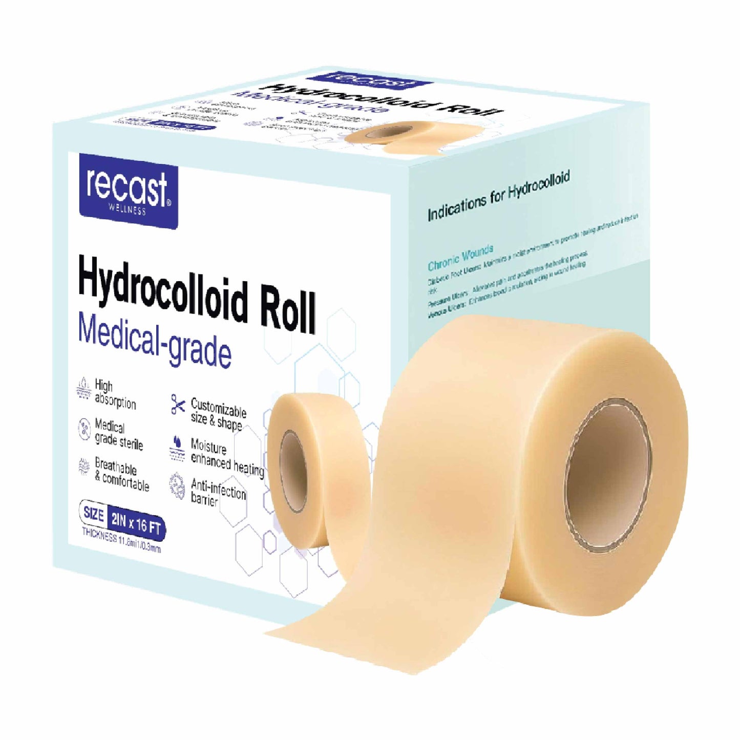 Recast Hydrocolloid Roll For Acne & Scarring